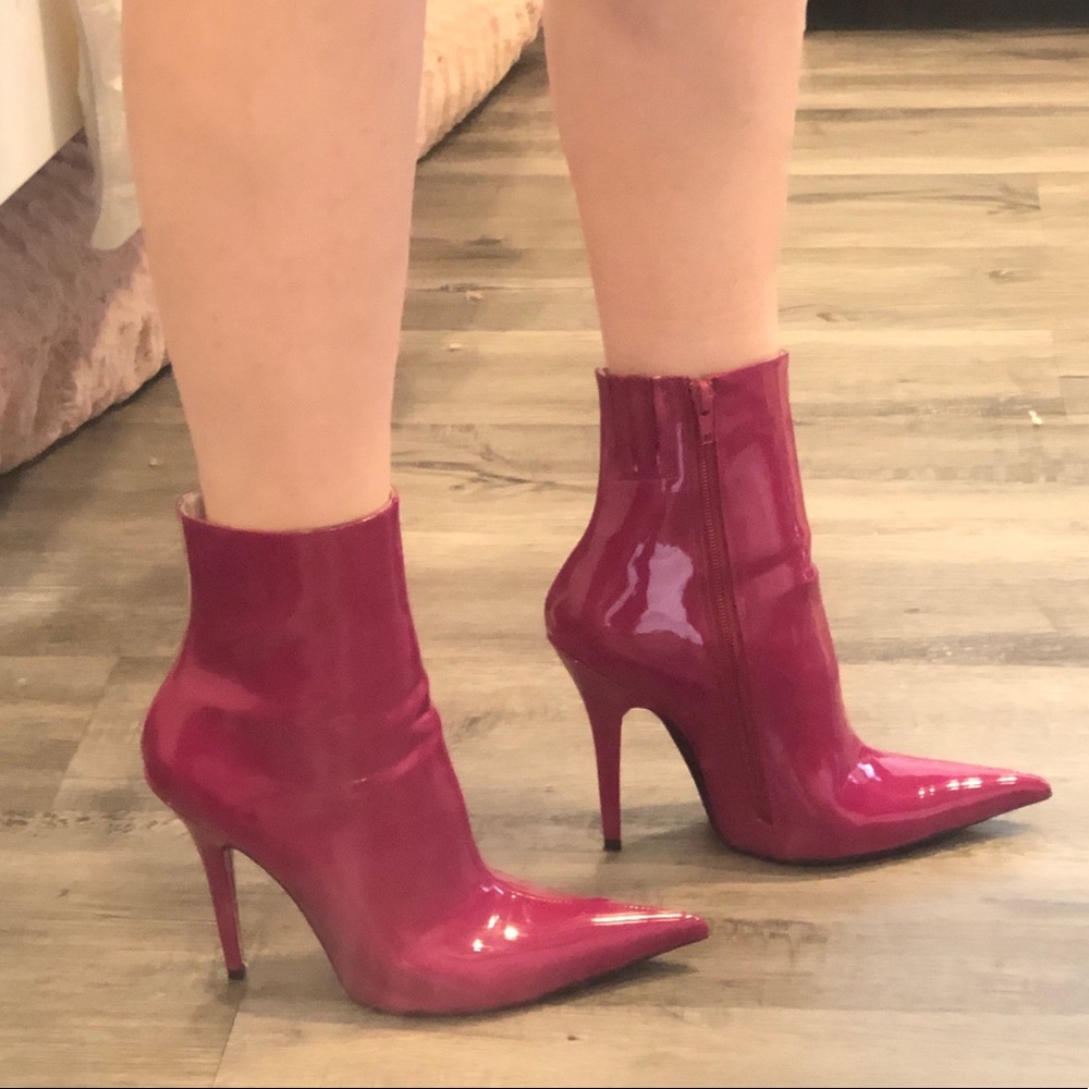 Jeffrey Campbell Vedette Boots Fuchsia Patent